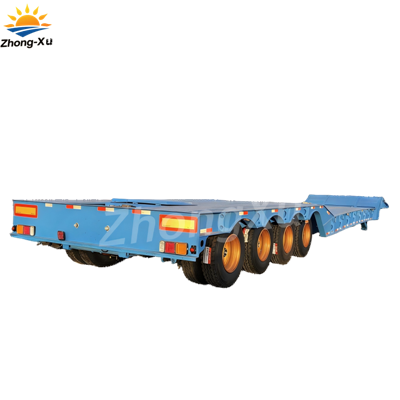 Zhongxu Customized 4-Axel Hydraulisk Avtagbar Svanhals Låg Flak Semi-trailer ...